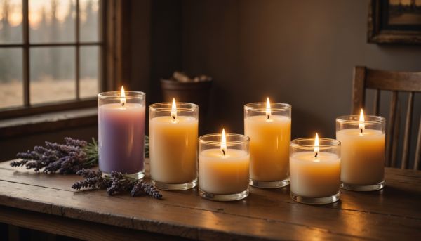 Les bougies parfumées maison embaument délicatement tout