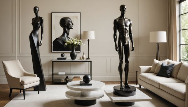 Les sculptures modernes habillent somptueusement les salons